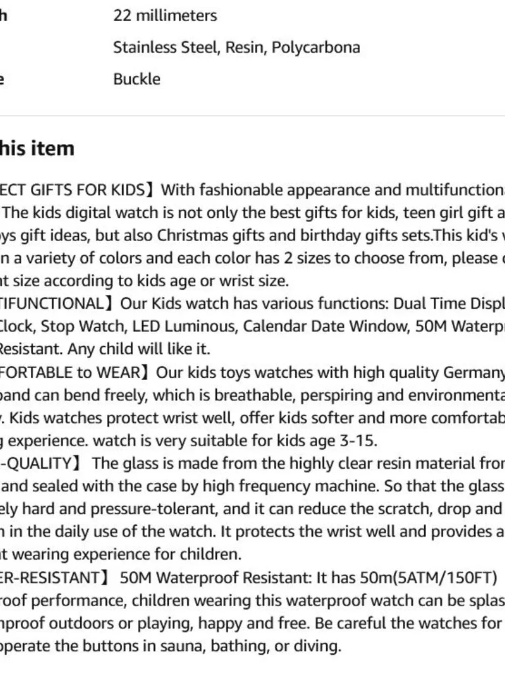 NEW Kids Digital Watch Waterproof